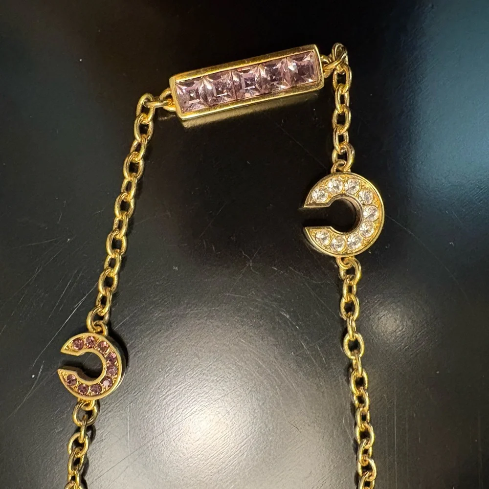 Gold and Pink Chain Necklace - Picture 6 of 14